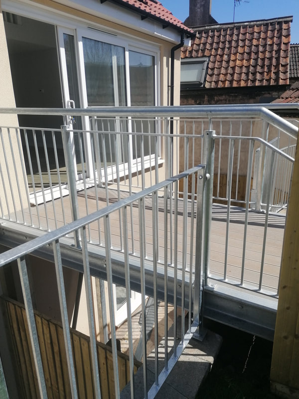 Metal walkway to access these new build properties just outside of Bristol