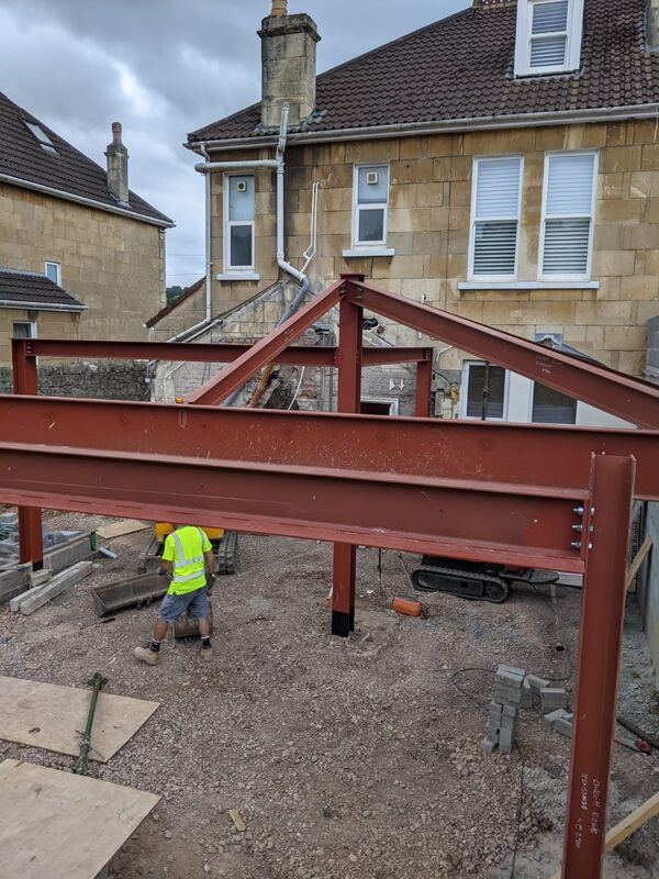 RSJ Beams fitted in Bristol for this extension