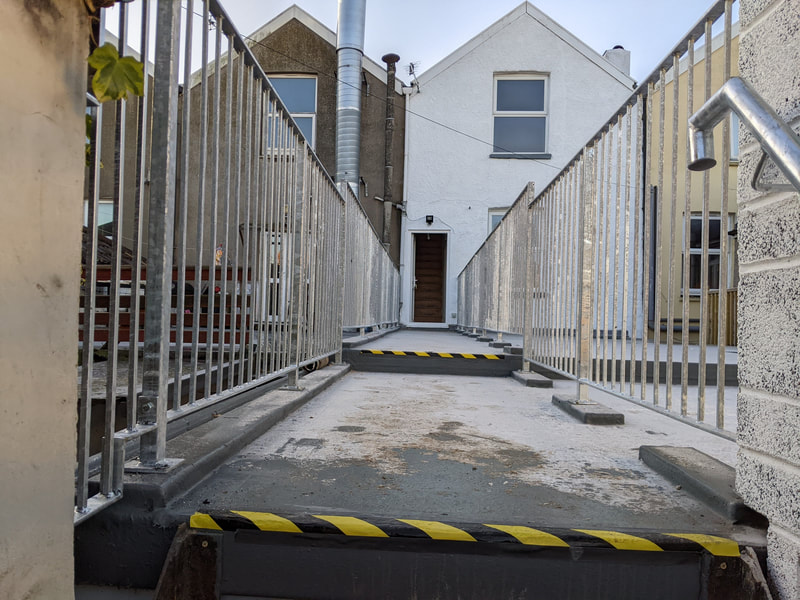 Steel railing to form part of rear access for a commercial conversion in Bristol