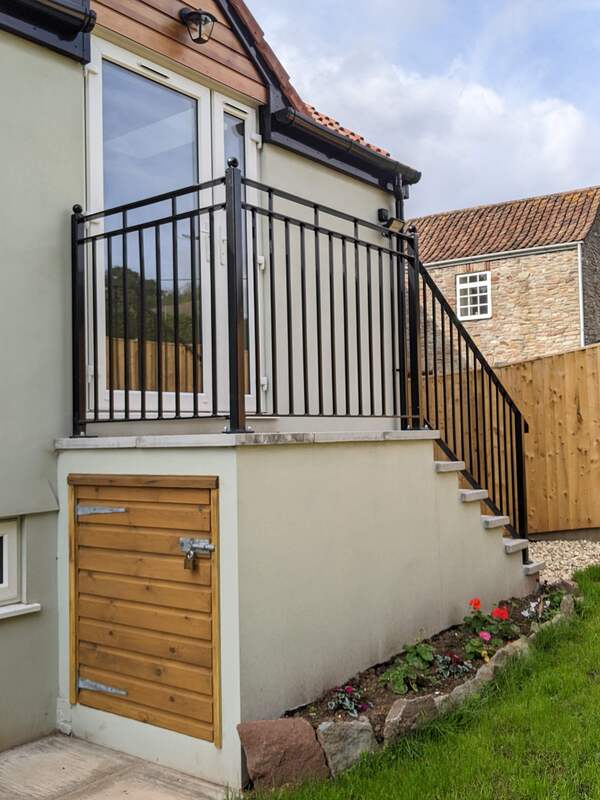 Galvanized and powder coated steel railing and handrail in Bristol